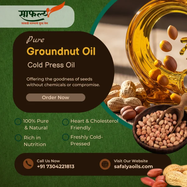 Safalya Pure Groundnut Cold Pressed Oil (1 Liter)