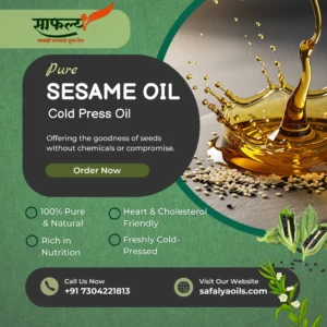 Safalya Pure Sesame (Til) Cold Pressed Oil (1 Liter)
